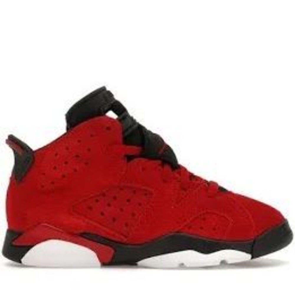 Nike Kids Size 10.5C Air Jordan 6 Retro Toro Bravo Sneakers Varsity Red Suede